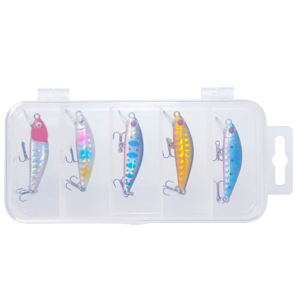 Sinking Fishing Lures Bass Tackle 3D Simulated Eyes 5pcs Artificial Bright Fresh Water Hard Bait More Reflectiv
