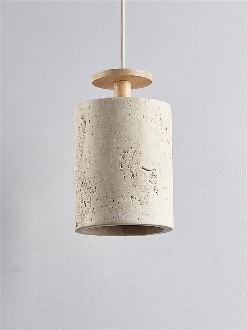Premium cream style cylindrical pendant lights bedroom vintage art deco vertical island single study bedside pendant lamps