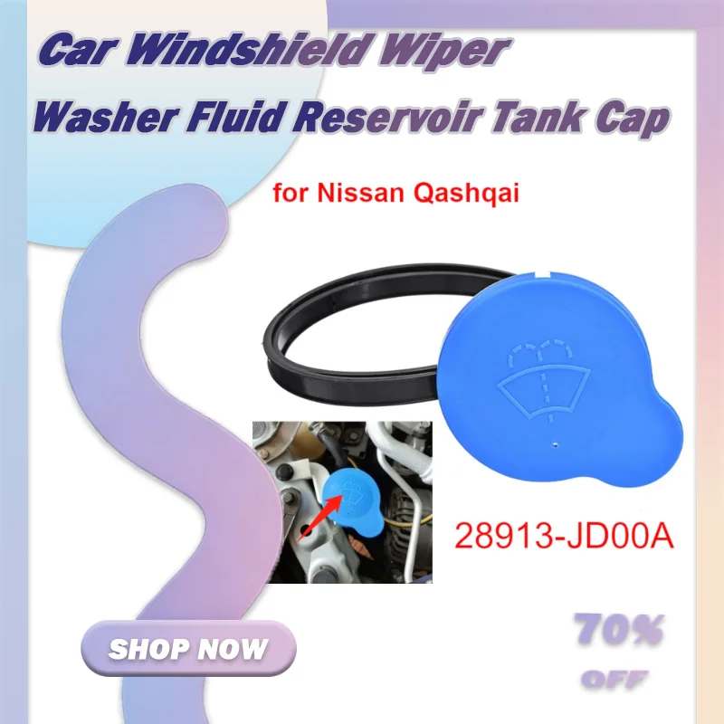 28913JD00A for Nissan Qashqai J10 Windshield Washer Fluid Filler Reservoir Tank Bottle Cover Cap Lid