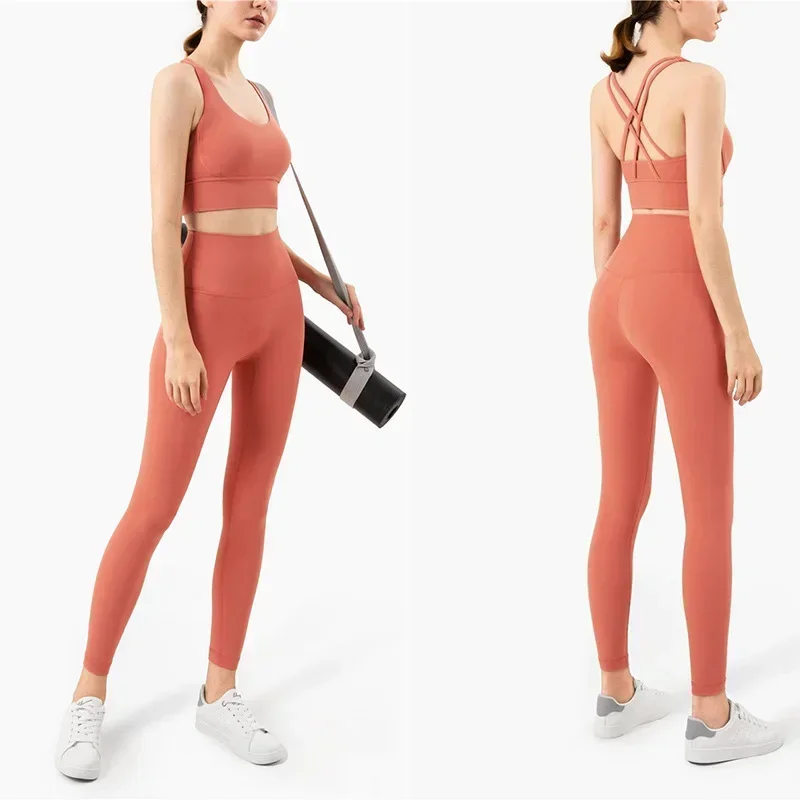 Seamless Yoga Set Women Fitness Sportswear Sports Suits Gym Clothing Workout Clothes Two Piece Set High Waist Leggings Crop Top