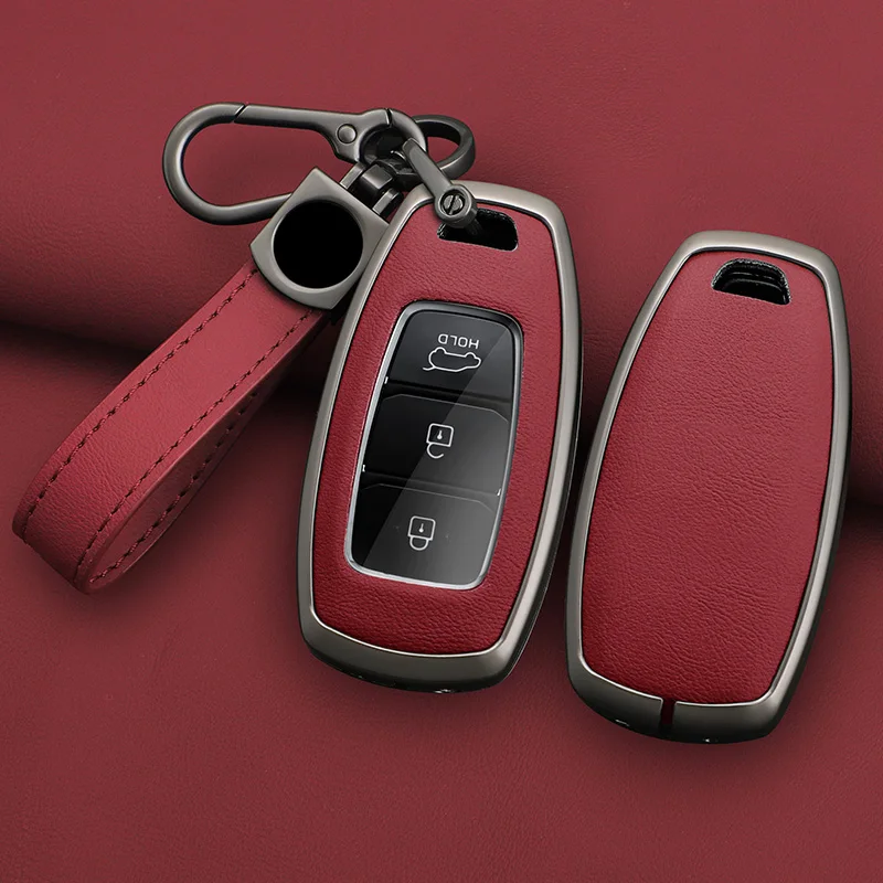 

Zinc Alloy Car Key Case For Hyundai Palisade Grandeur Azera Elantra GT Kona 2018 2019 Remote Fob Protector Cover Accessories