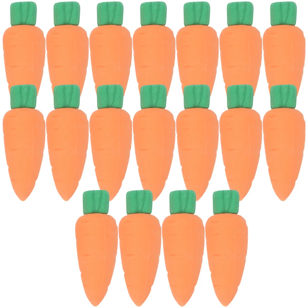 40 Pcs Carrot Eraser Micro Toys Baskets Bulk Gifts Fun Erasers Kids Rubber Vegetable Desktop