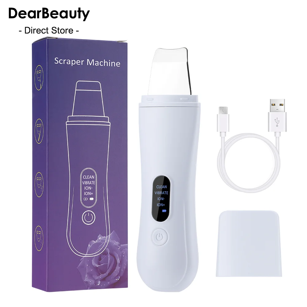EMS Ultrasonic Skin Scrubber Vibration Face Spatula Blackhead Remover Shovel Clean Cavitation Peeling Facial Lifting Skin Care