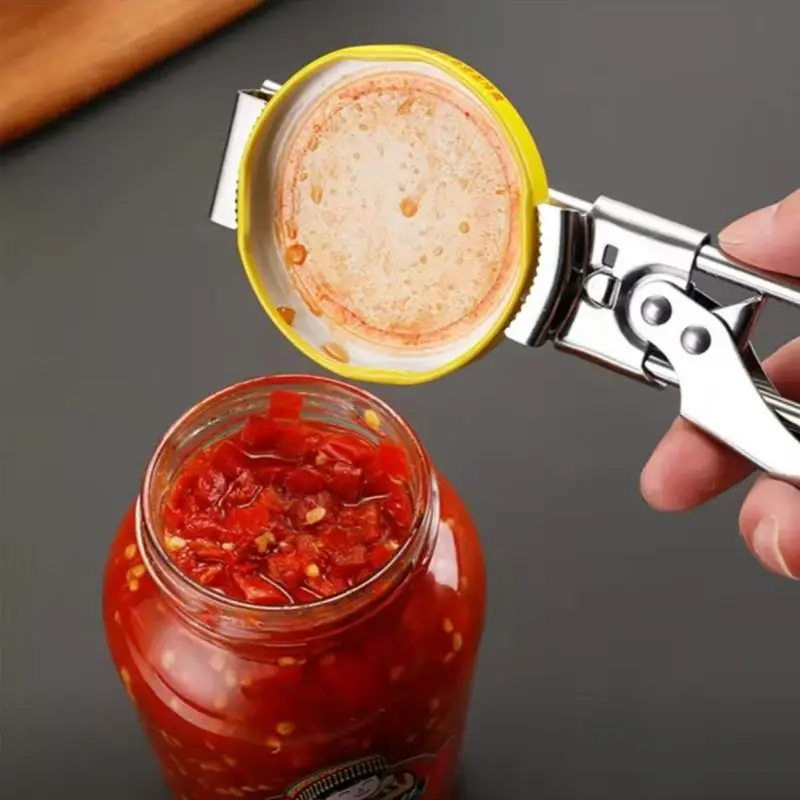 Can Opener Adjustable Stainless Steel Non-Slip Multifunction Manual Jar Lid Opener Gadget Home Gadgets Accessories