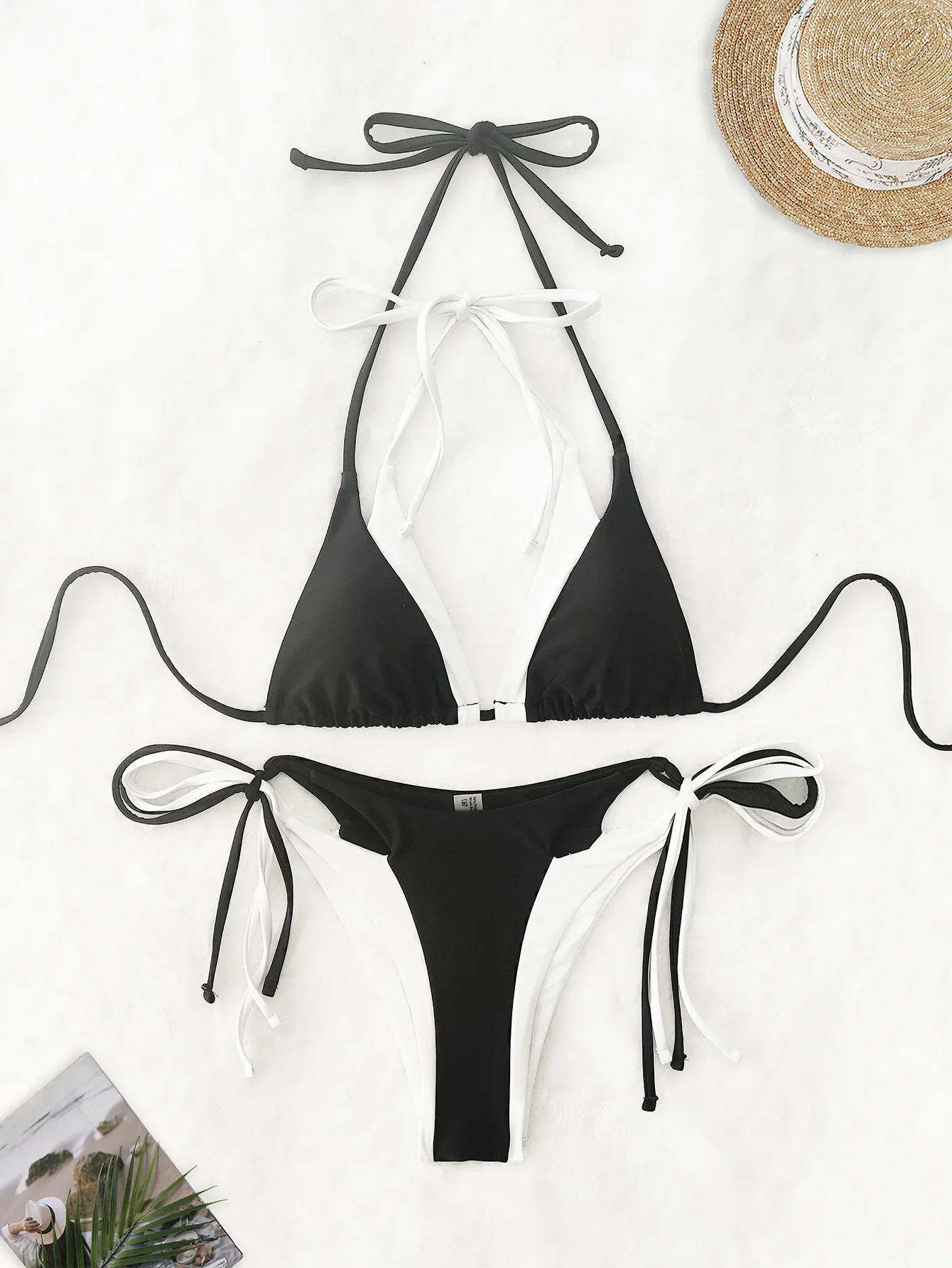 

New Sexy Low Waisted Bikini Set Swimsuit Female Swimwear Women Patchwork Strappy Beachwear Bathing Suits Brazilian Biquini