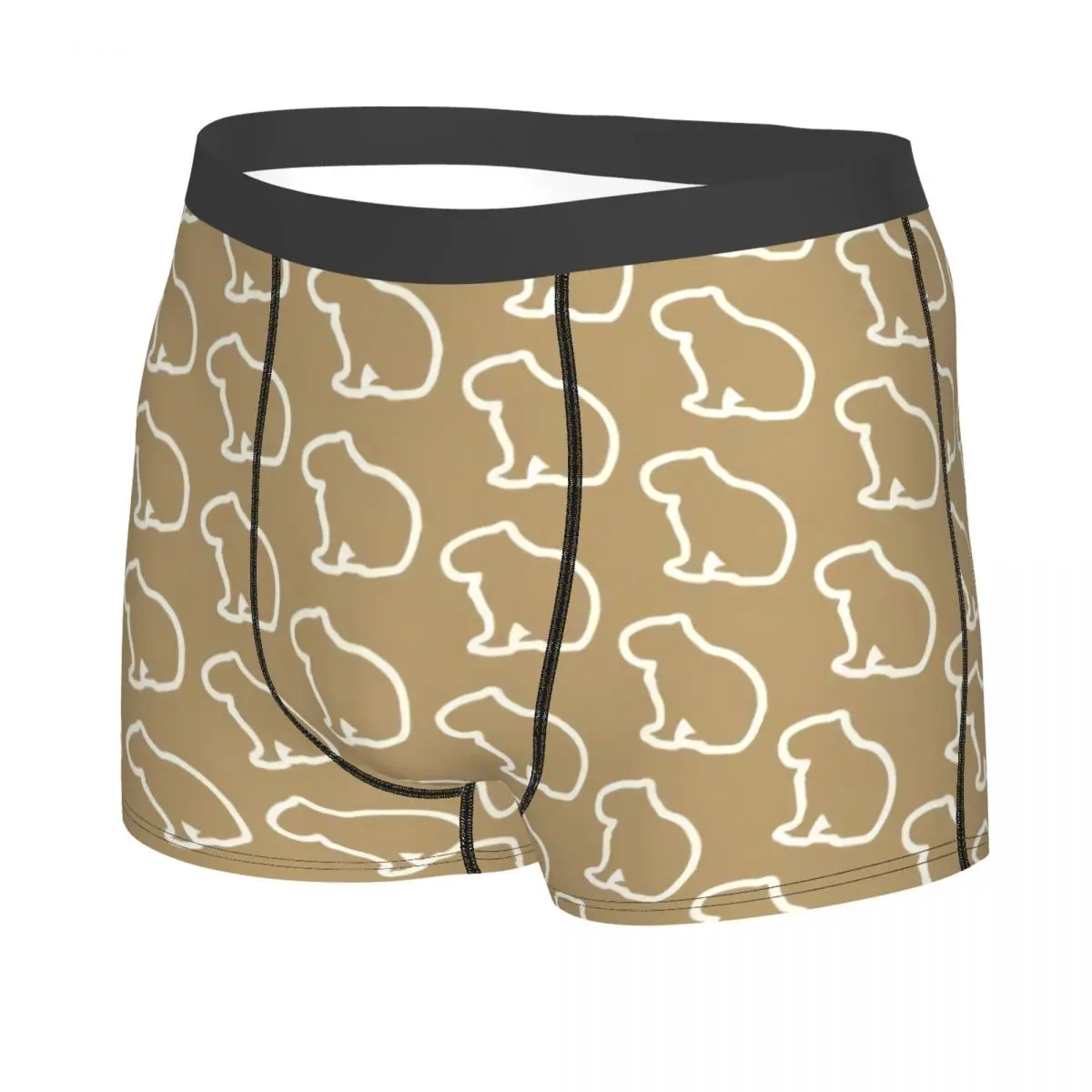 Custom Male Novelty Capybara Cute Popular Animals Pattern Underwear Boxer Briefs Stretch Shorts Panties Underpants