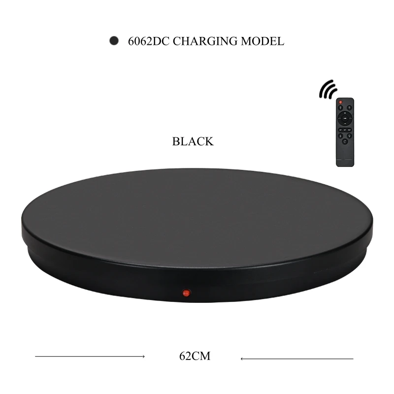 Large 62cm 100KG Load Electric Rotary Table Remote Control 360 Panoramic Rotating Display Stand for Video Shooting/Live Commerce