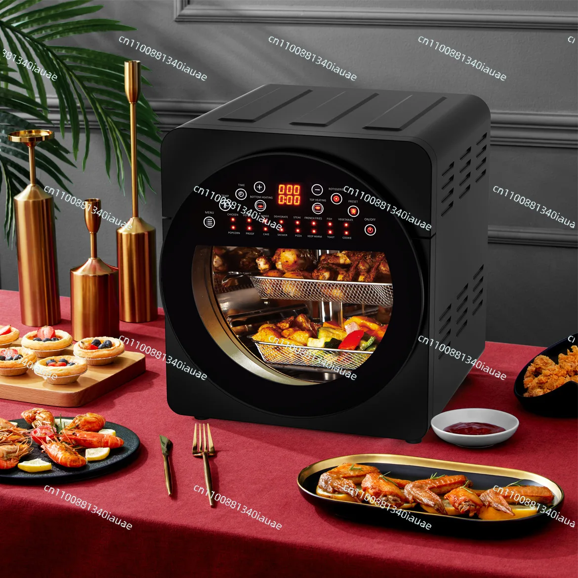 14L Capacity Air Fryer Intelligent Multi-function Rotating Visual Air Fryer