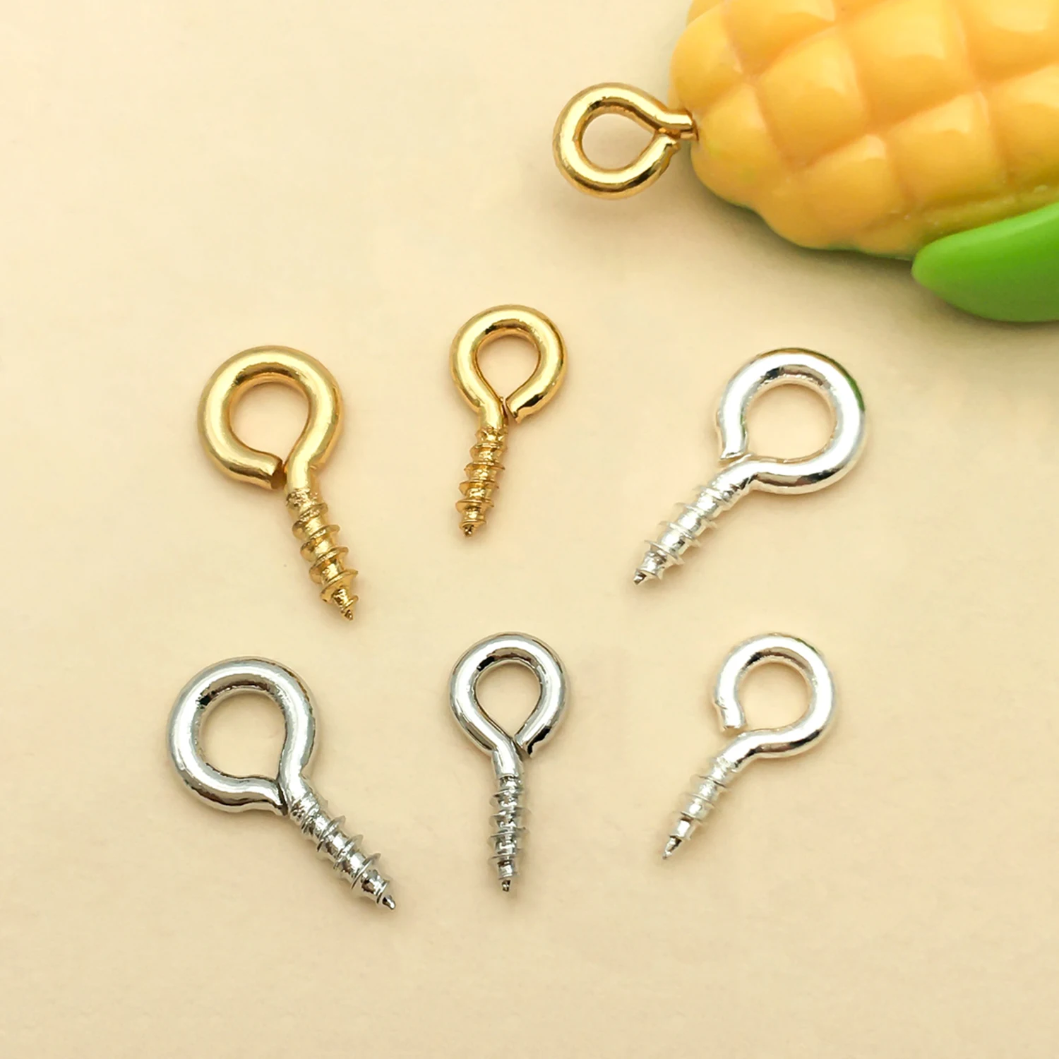5pcs 18K Gold-Plated Copper Thick Sheep's Eye Studs Pendant Jewelry Making DIY Earrings Charms for Jewelry Bracelets Necklace view 4
