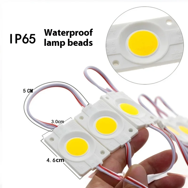 20 Pcs 2.4W 12V LED Module COB Light Advertisement Design Sign Backlight Shop Banner Warm White Red Blue Yellow IP65 Waterproof