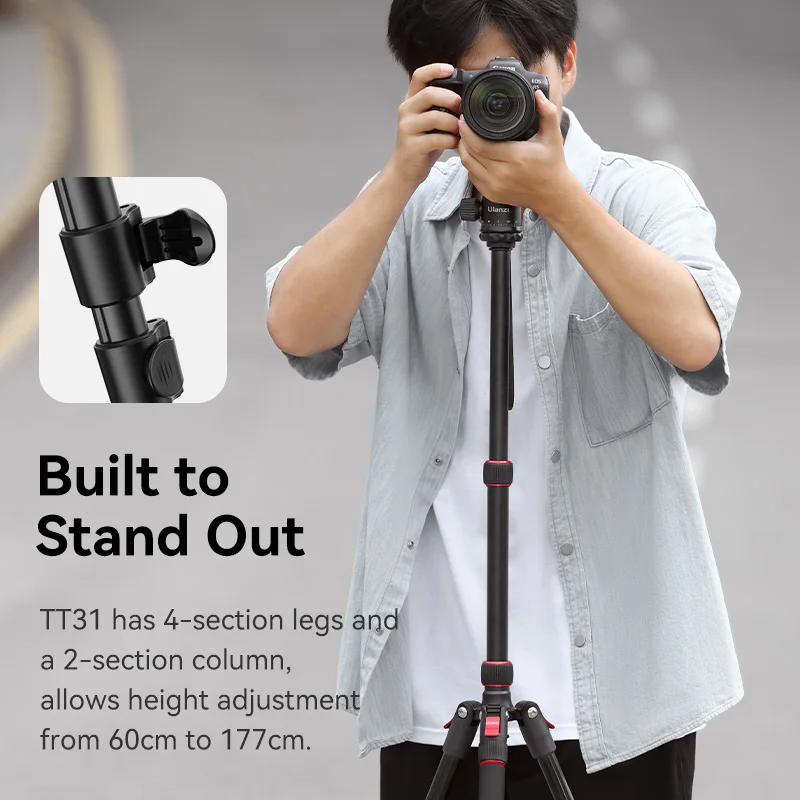 U​lanzi TT31 Claw Quick Release Tripod 2-in-1 Tripod and Monopod Portable Travel Tripod for DSLR Camera Outdoor Photography