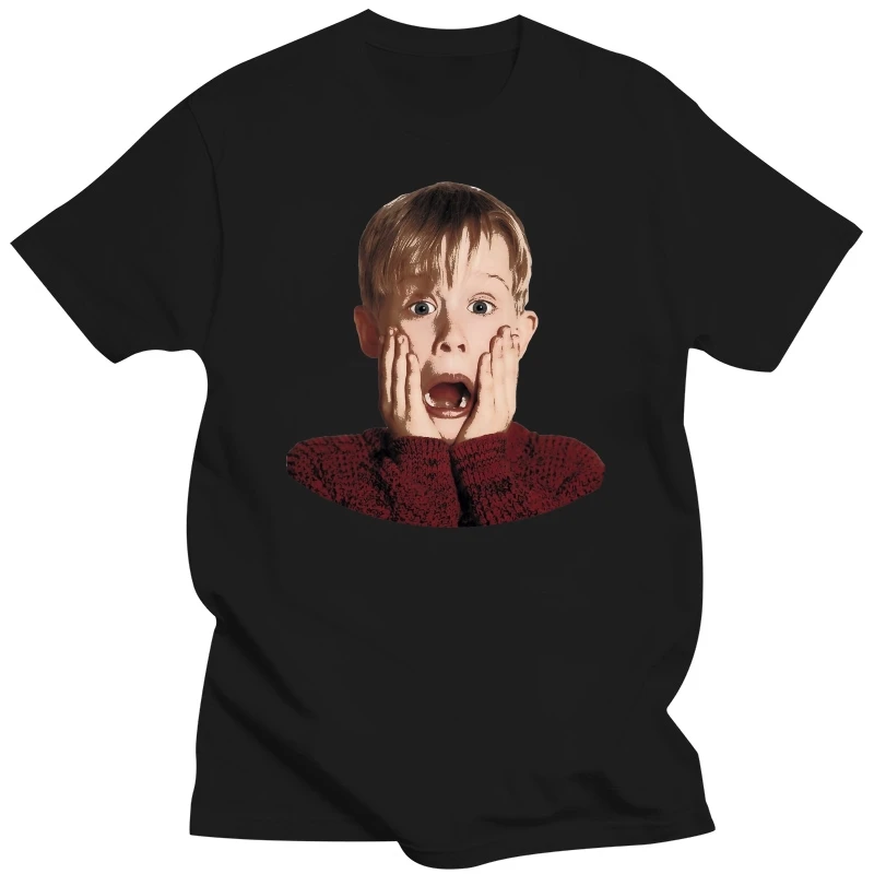 Men Home Alone Kevin Christmas Comedy Film Comfortable T-Shirt Surprised Pure Cotton Tees Harajuku TShirt