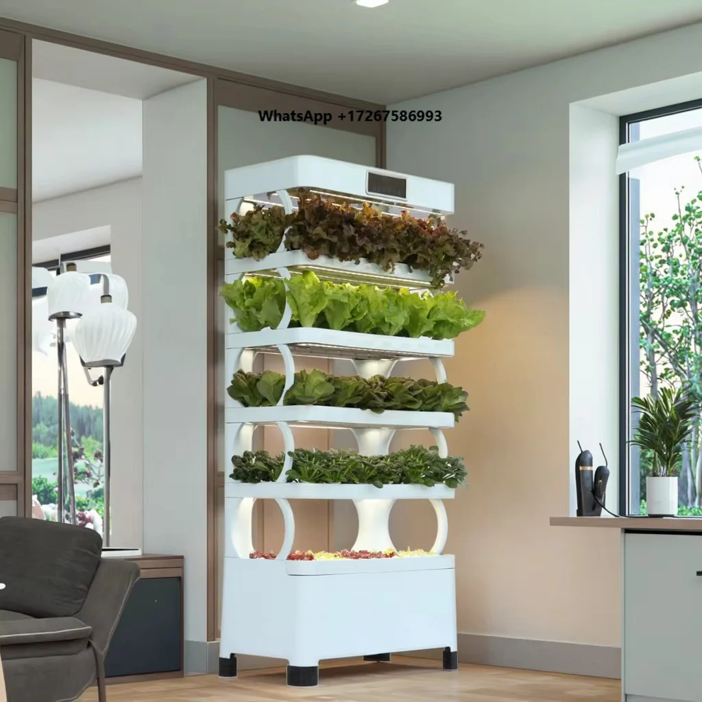 HydroBlue Smart Vegetable Planter Home NFT Hydroponic Growing Gutter Vertical Farming System Soilless Cultivation Spray Pump