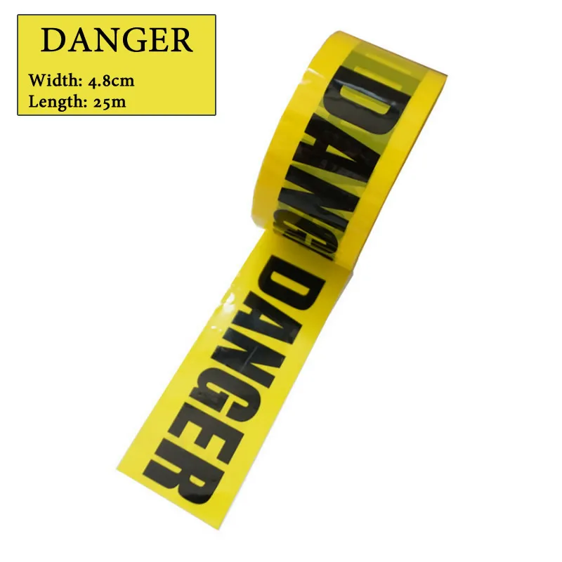 1/Roll DIY Sticker 24mm*25m Opp Yellow Warning Tapes Caution Barrier Safety Reminder For Home Store Warehouse Factory School