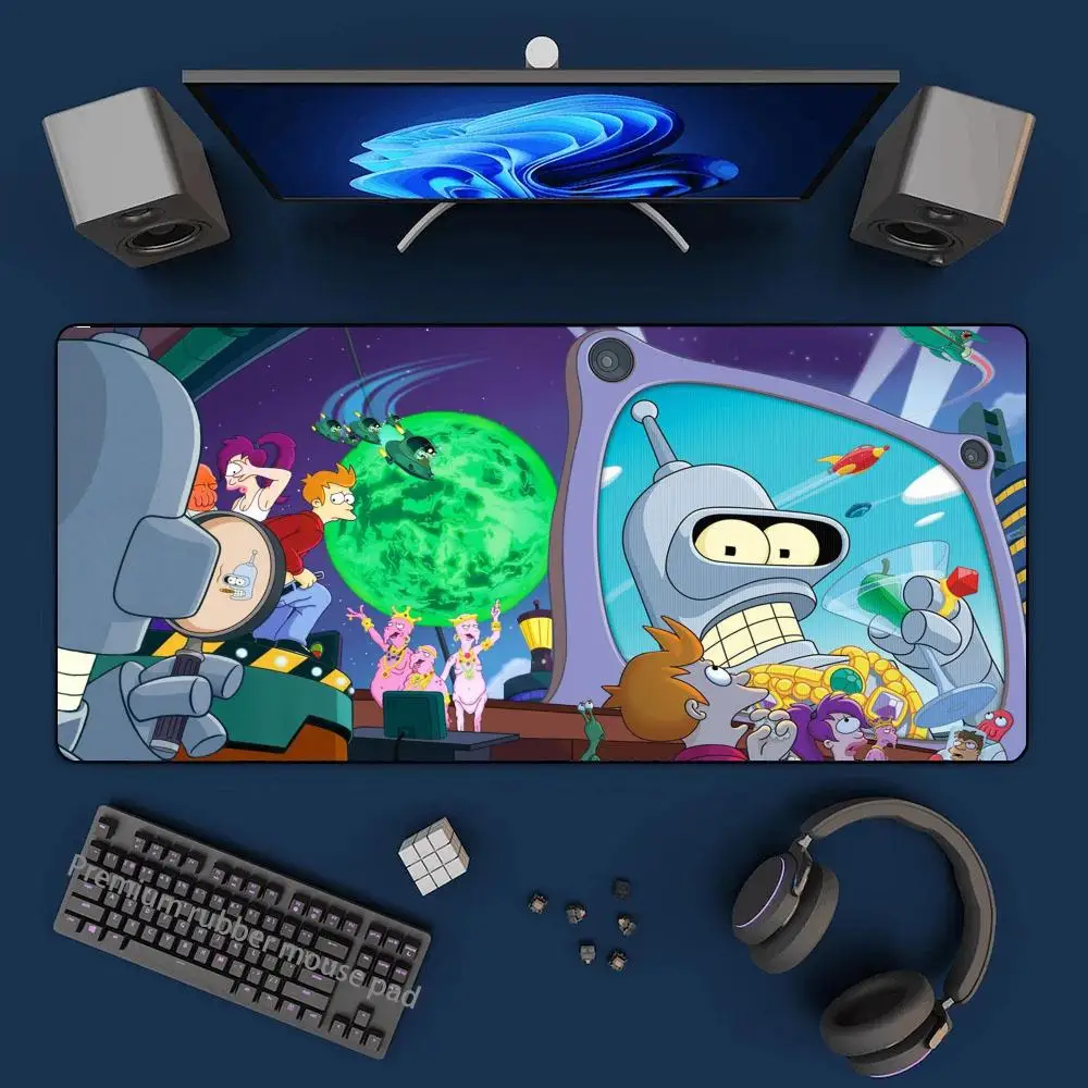 Cartoon F-Futurama Mousepad Office Large Mouse pad Computer Game Keyboard Rubber Anti-Slip Mice Mat xxl 900x400mm