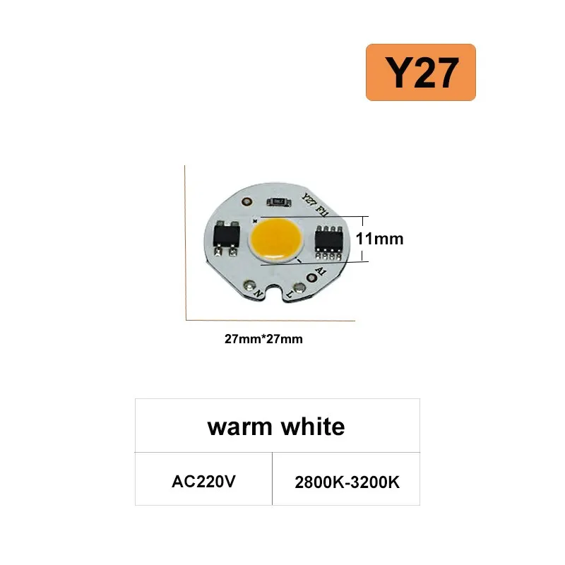 3W 5W 7W 10W 12W AC220V LED Lamp Chip Red Blue Green Cold White led COB Smart IC Driver Fit For DIY LED Spotlight Floodlight