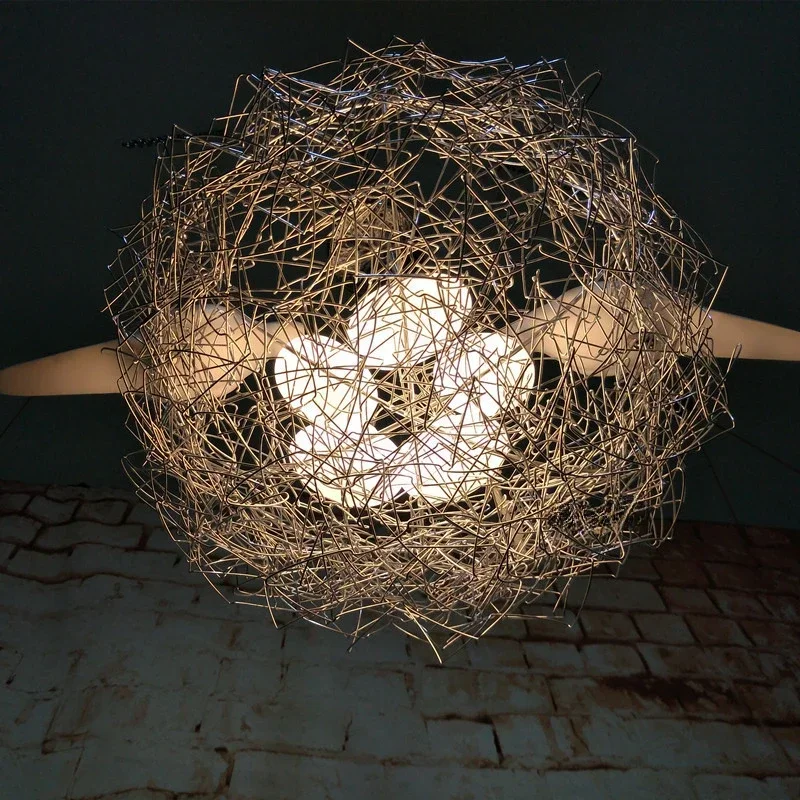 Moderne Led Bird Nest Hanglamp Eetkamer Chorme Bird 'S Nest Kroonluchter Restaurant Home Decor Aluminium Indoor Hang Verlichting