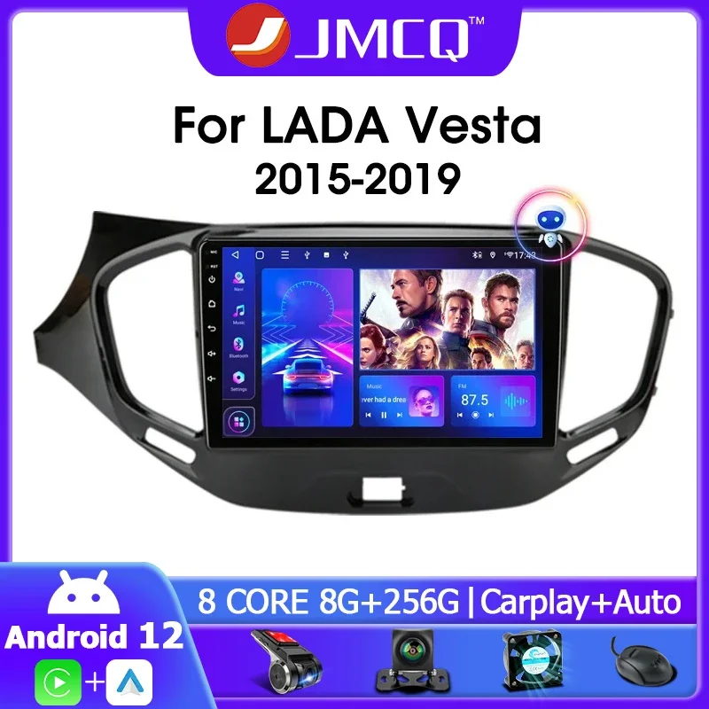 

JMCQ Android 12 Car Radio Multimedia Video Player For LADA Vesta Cross Sport 2015-2019 2 Din Navigation GPS 4G Carplay Head Unit