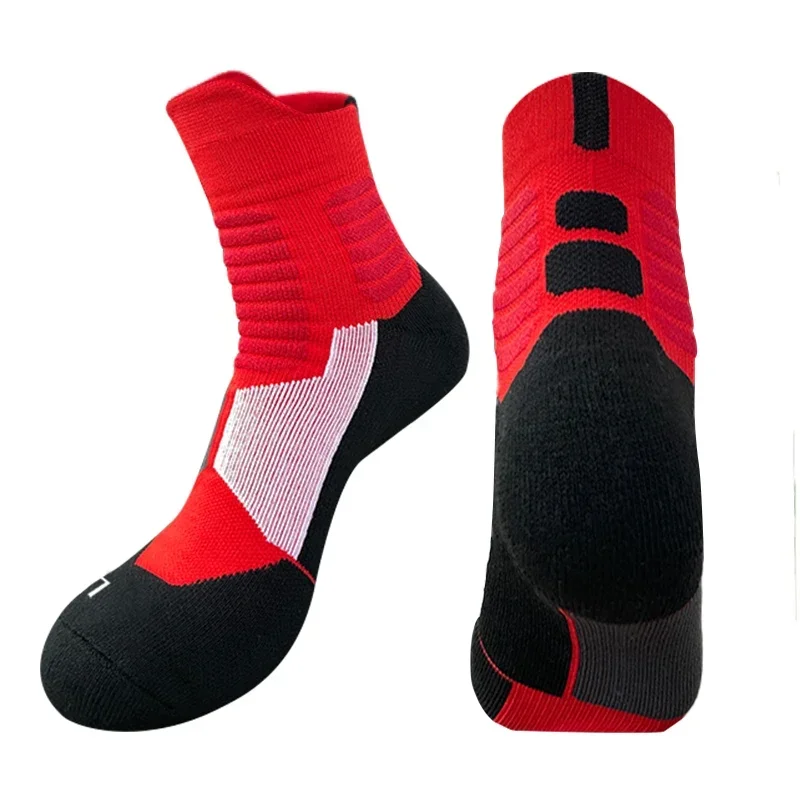 

High Quality New Men Outdoor Sports Elite Basketball Socks Men Cycling Socks Compression Socks Cotton Towel Bottom Men's socks