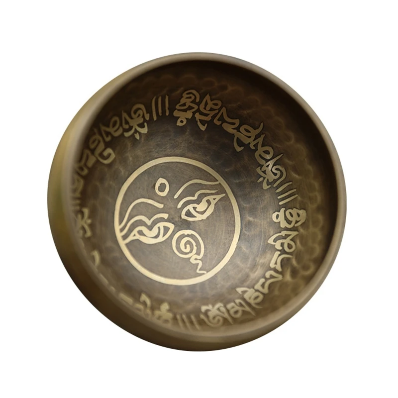 KX4B Juego cuencos budistas tibetanos Nepal, anillo con almohadilla, mazo, Cuencos Cantores meditación para