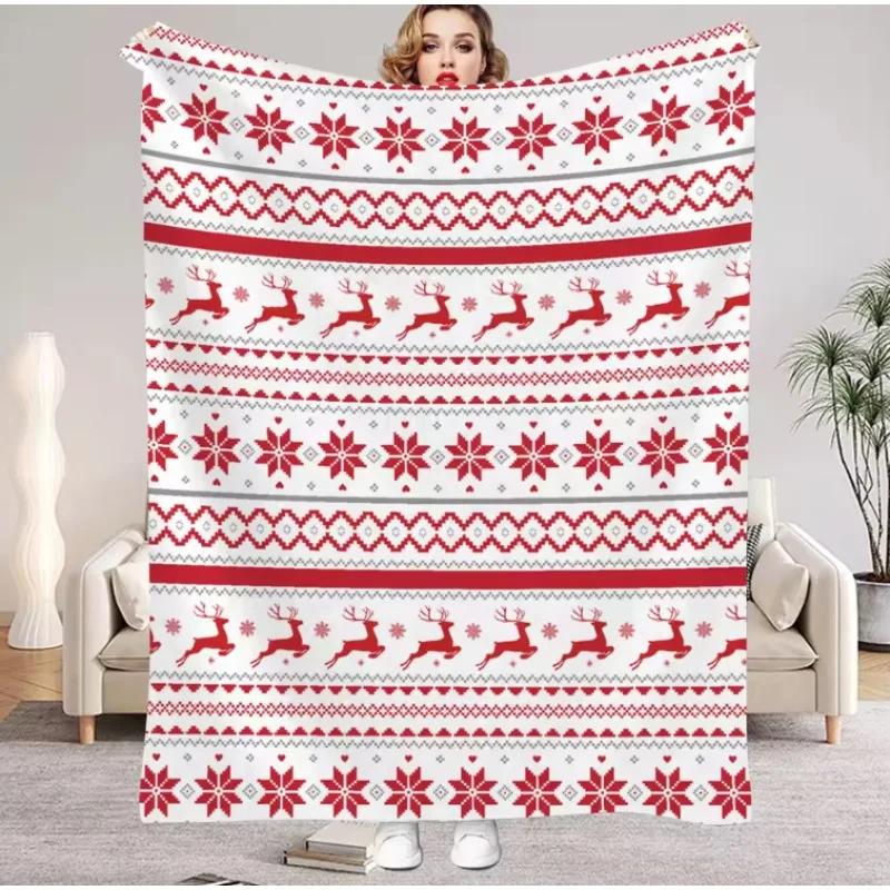 1pc Weihnachten Decke Deer Schneeflocke 3D Druck Glatte Flanell Decke für Home Wohnzimmer Schlafzimmer Dekor Neue Jahr Weihnachten geschenk