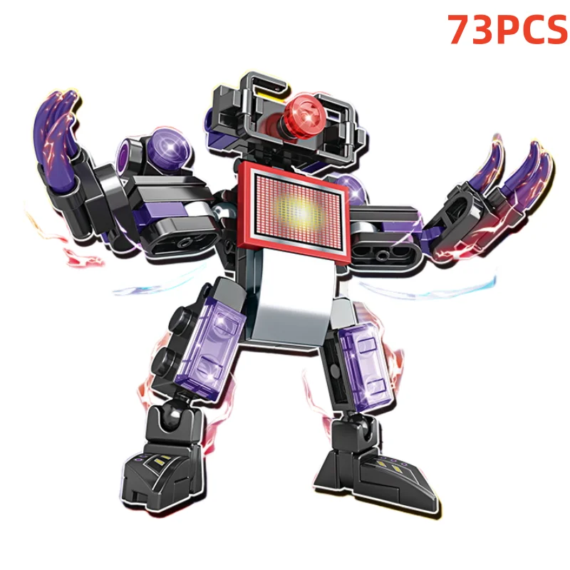 Skibidi Toilet Surveillance Man TV Compatible Building Blocks Mini Model Action Figures Toys Christmas Halloween Birthday Gift