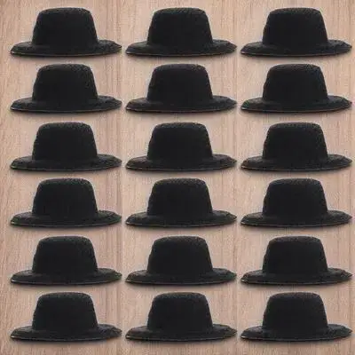 20Pcs Miniature Black Hats Stylish Cool Fine Workmanship Exquisite Beautiful Full of Girlish Style DIY Projects