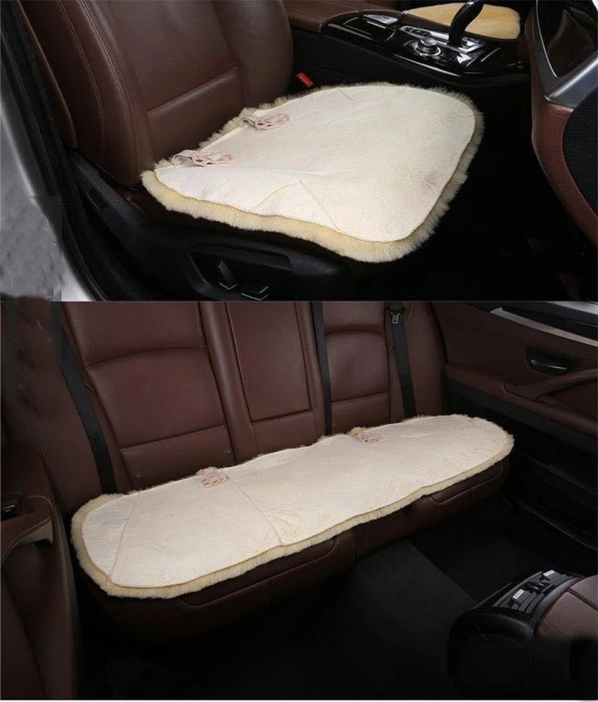 100% Natural Australian Sheepskin Car Seat Covers Universal Wool Fur Car Seat Cushion Winter Warm Lambskin Car Seat Cover