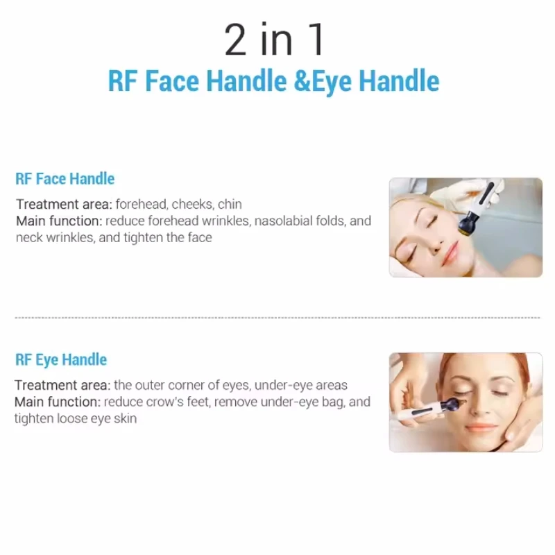 2024 New RF Facial Beauty Machine 2 IN 1 Face Lifting Eye Wrinkle Removal Skin Body Care Tightening Instrument Skin Rejuvenation