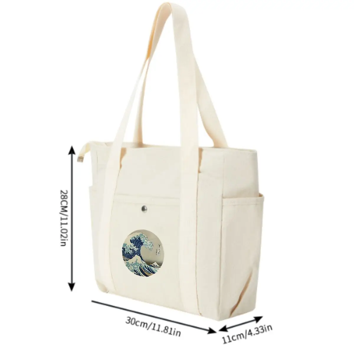 

Great Wave Art - Inspired, 'Great Wave' Japanese Blue Design New Women's Shoulder Bag Handbag Simple Canvas Tote Bag