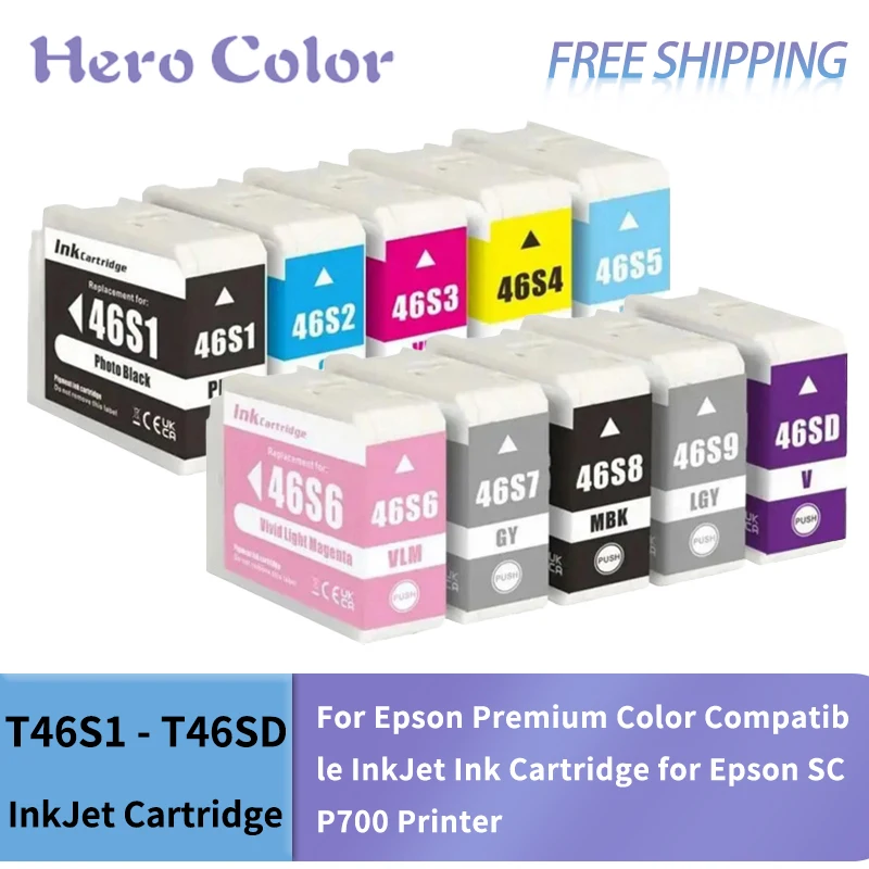 T46S1 T46S2 T46S3 T46S4 T46S5 T46S8 T46SD Premium Compatible Stable Chip InkJet Ink Cartridge for Epson SCP700 Printer