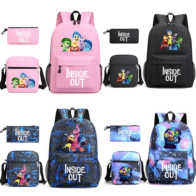 New Inside Out 2 Three Piece Backpack Set For Male And Female Students Campus Large Capacity Backpack Leisure Outdoor Backpack