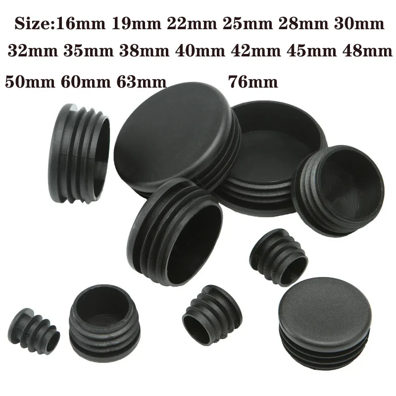 

Tube Cover Round Inner Plug Glide Insert Blanking Cap Black Pipe Insert Plug Non-slip Chair Table Furniture Feet Protector Pad