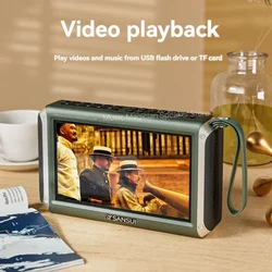 Portable Wireless Bluetooth Speaker 7-inch HD Screen Sound Box FM Radio As a Gift for the Elderly Multi-functional Music Player