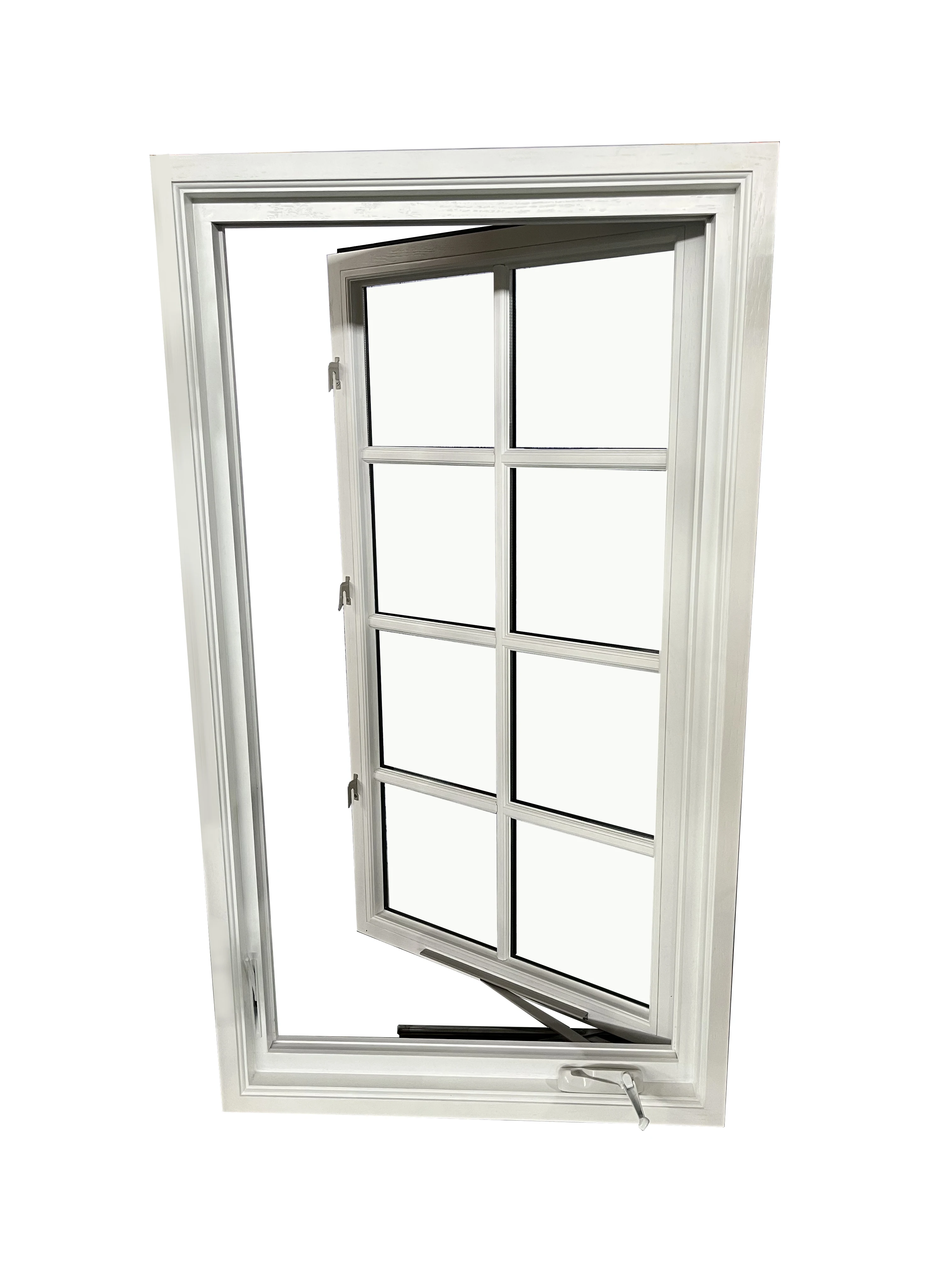 Soundproof Aluminium Clad Timber Hand Crank Casement Window for Residential House