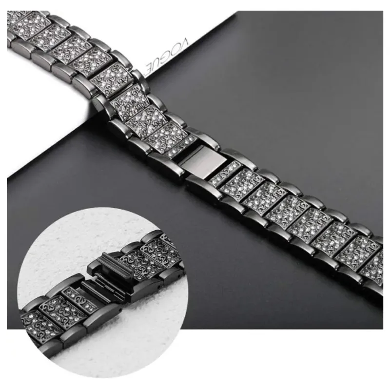 Cinturino in acciaio inossidabile lucido con diamanti da 22 mm 20 mm per Redmi Watch 5 Bracciale in metallo attivo/lite per Samsung Galaxy Watch 7654 40/44MM