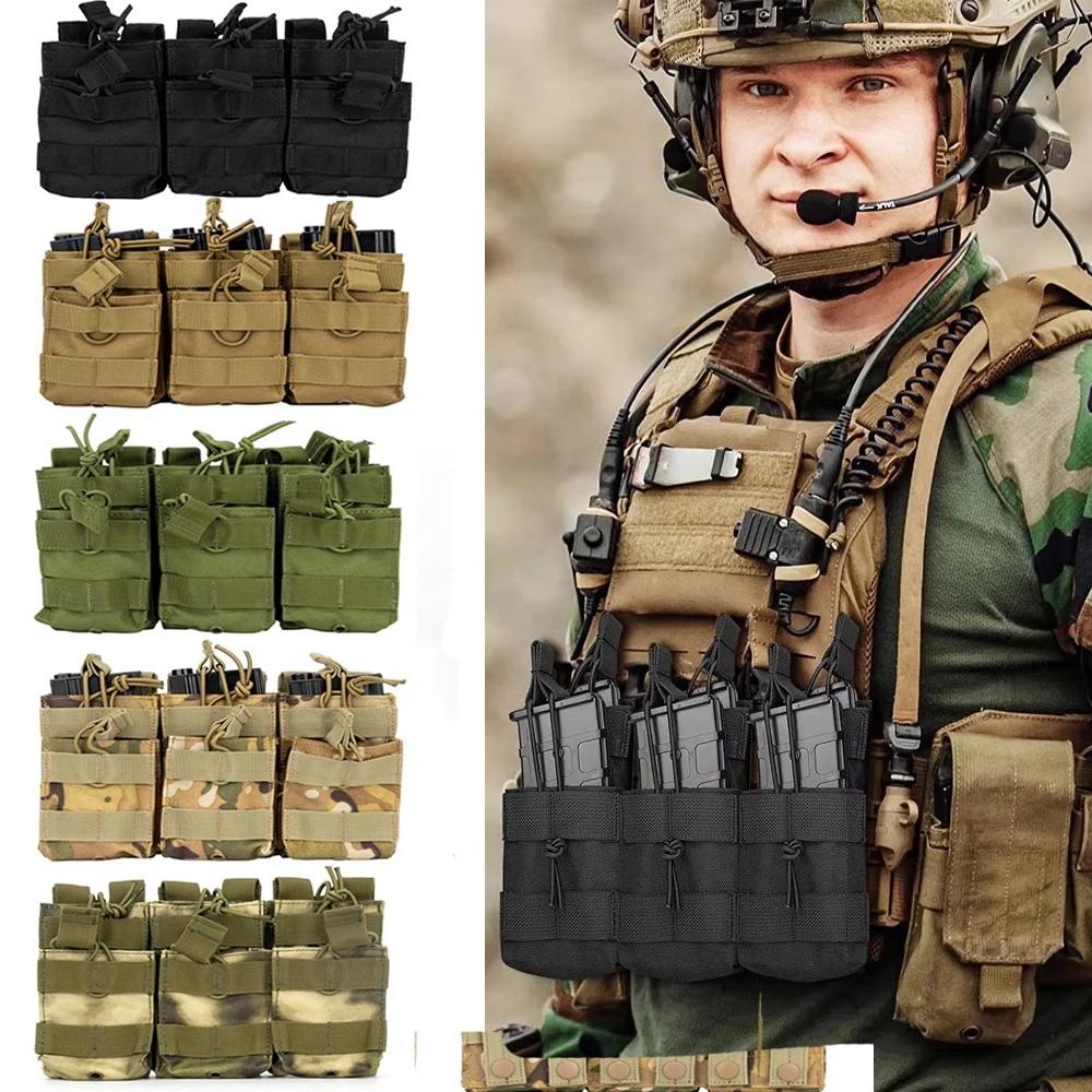 

Тактическая сумка для трех магазинов (для патронов 7.62 мм, 5.56 мм, M4, AR-15), сумка для винтовки, аксессуары для охоты, тактический подсумок
