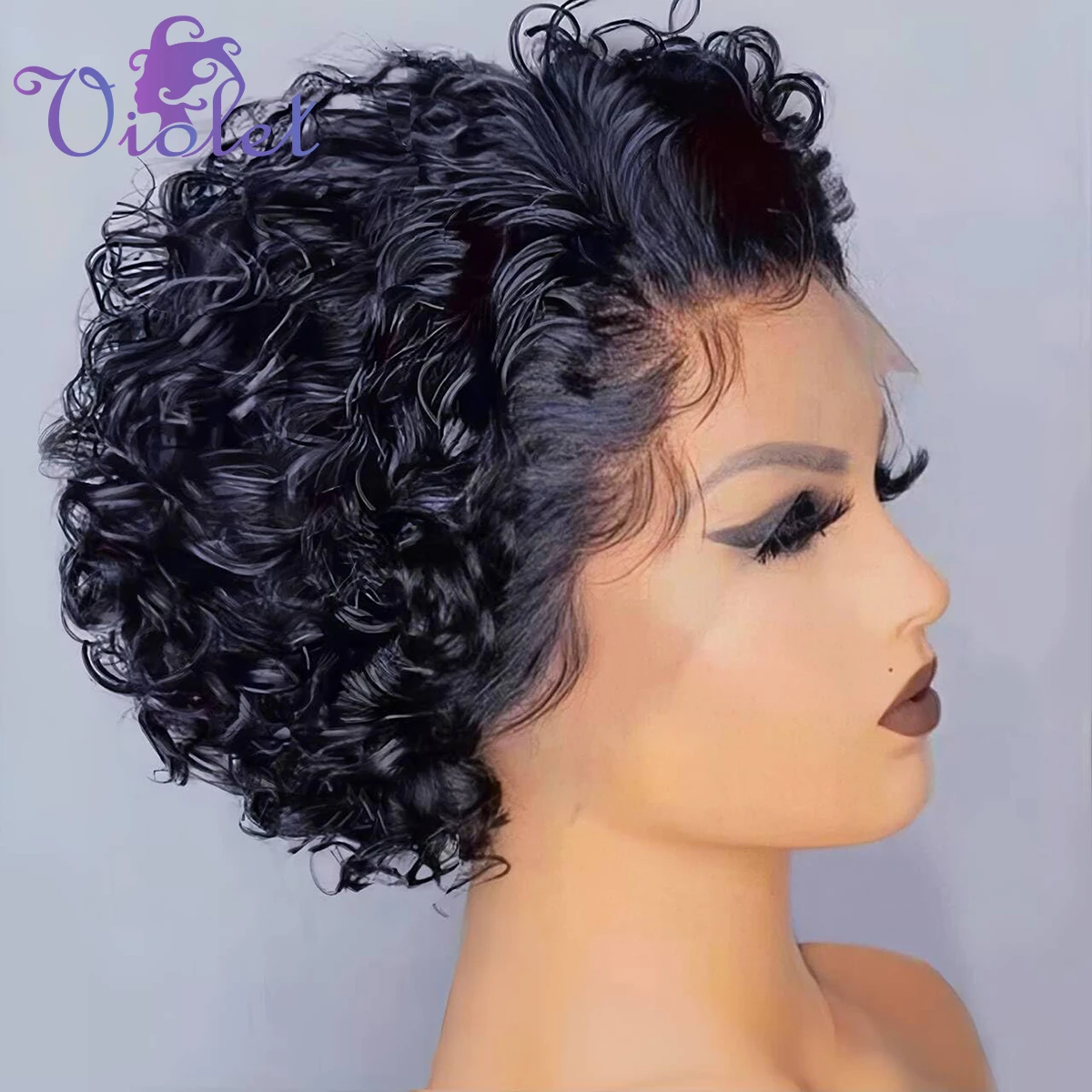 

Парик Pixie Cut Человеческие волосы Короткие вьющиеся 13x1 13x4 Парики из натуральных волос на кружеве Натуральный черный парик Pixie Глубокие вьющиеся для чернокожих женщин