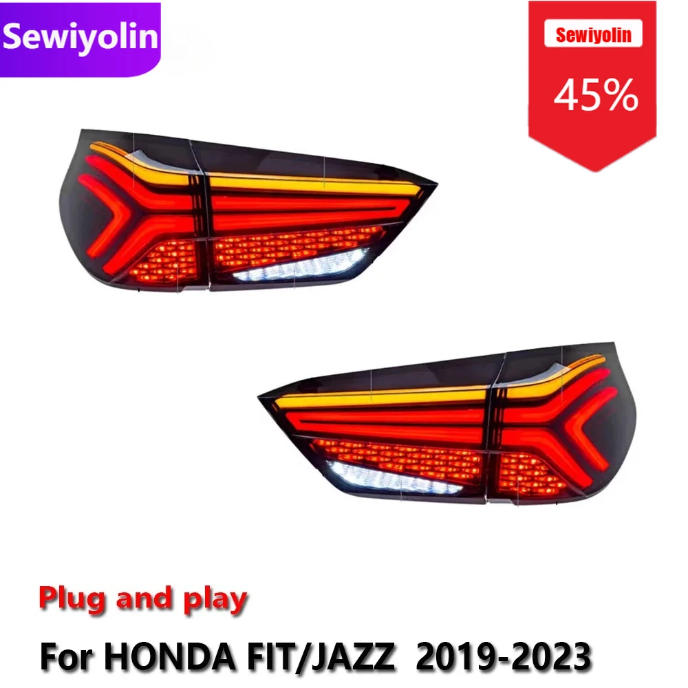 

Car DRL LED Tail Light Assemblies For HONDA FIT / JAZZ GR9 2019-2023 Auto Fog DRL Brake Turn Signal Lamp Plug And Play