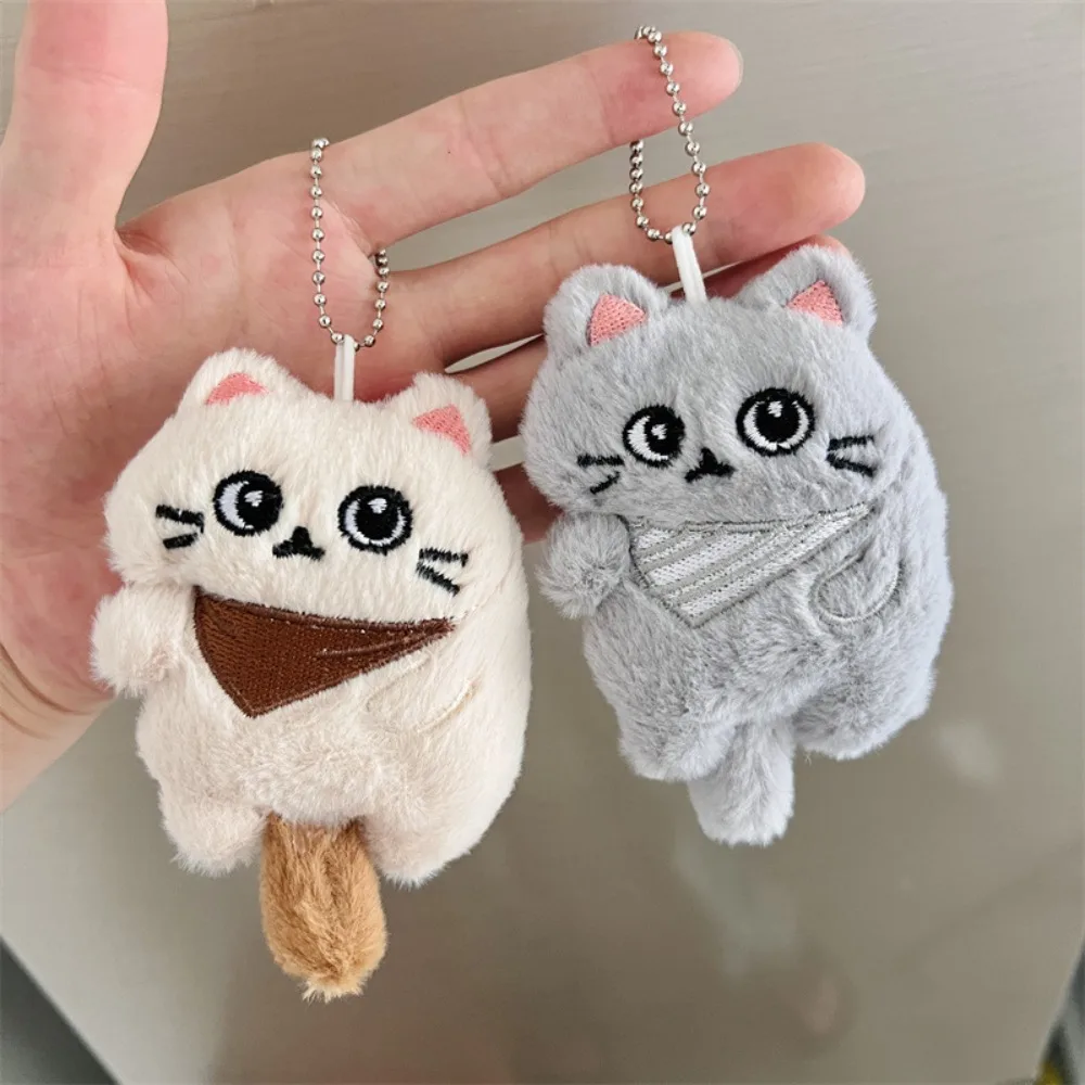 Funny Cartoon Cat Pendant Cute Versatile Kitten Keychain lifelike Lightweight Orange Cat Bag,key Charm