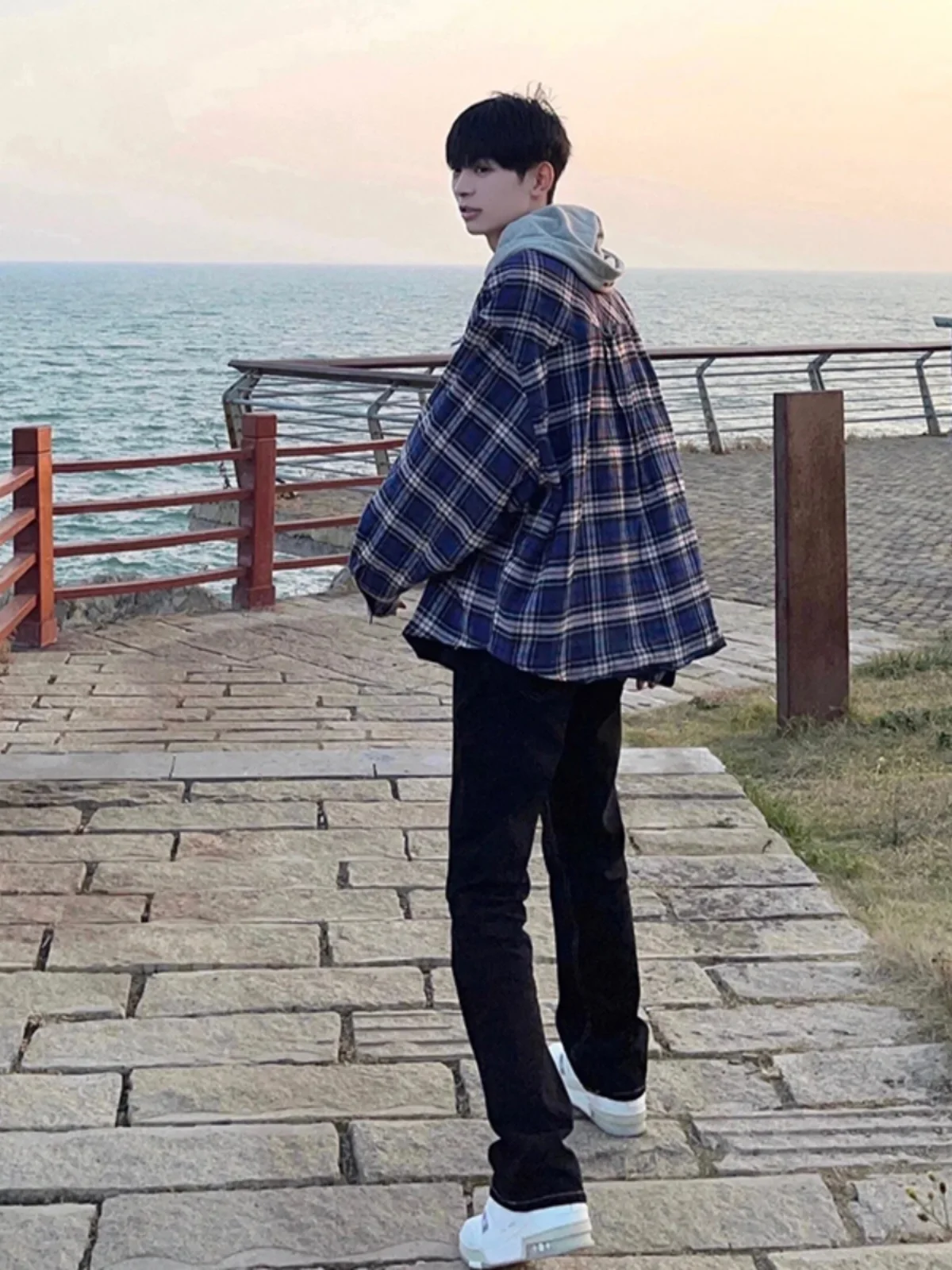 

Cleanfit American High Street Elastic Jeans Men's Trendy Straight Leg Pants Autumn New Sle Youthful Wear Resistant Cotton P...