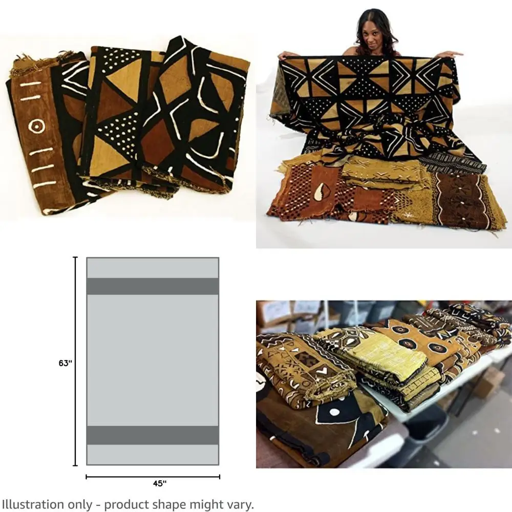 

Африканский ремесленный текстиль Бамбара из грязевой ткани Богалан — Культурное наследие Мали, 4 варианта цвета