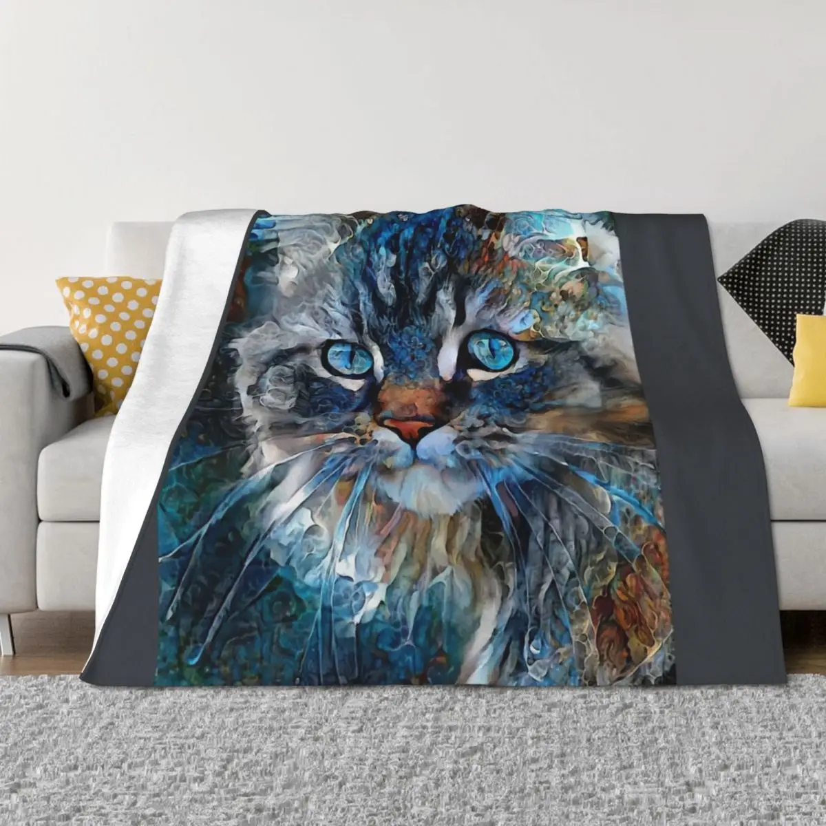 

Rutger, cat, chat, cat, kitten, lea roche paintings Throw Blanket warm winter christmas decoration manga halloween Blankets