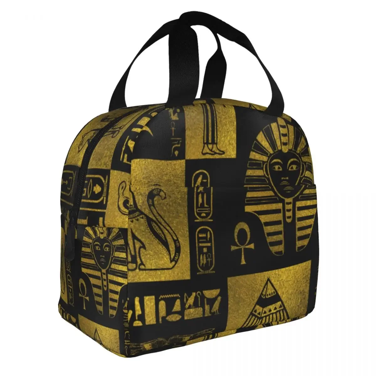 Egyptian Egypt Pharaoh Ethnic Ancient Lunch Bag Portable Insulated Oxford Cooler Thermal Picnic Travel Tote for Women Girl