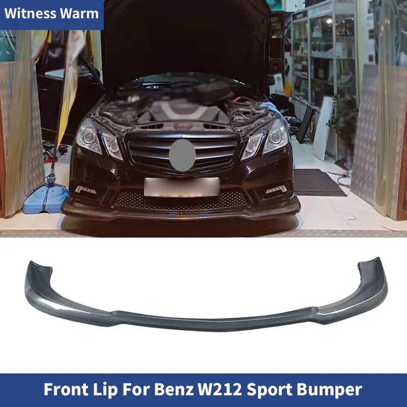 10-13 W212 Amg Style Carbon Fiber Front Lip Bumper Only for Mercedes-benz Sport Bumper