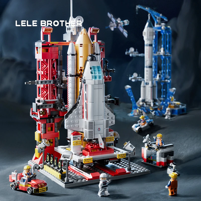 Spacecraft Series Manned Aerospace Spaceship Space Shuttle Carrier Rocket MOC DIY Model Building Block Brick Toy Kids Gifts