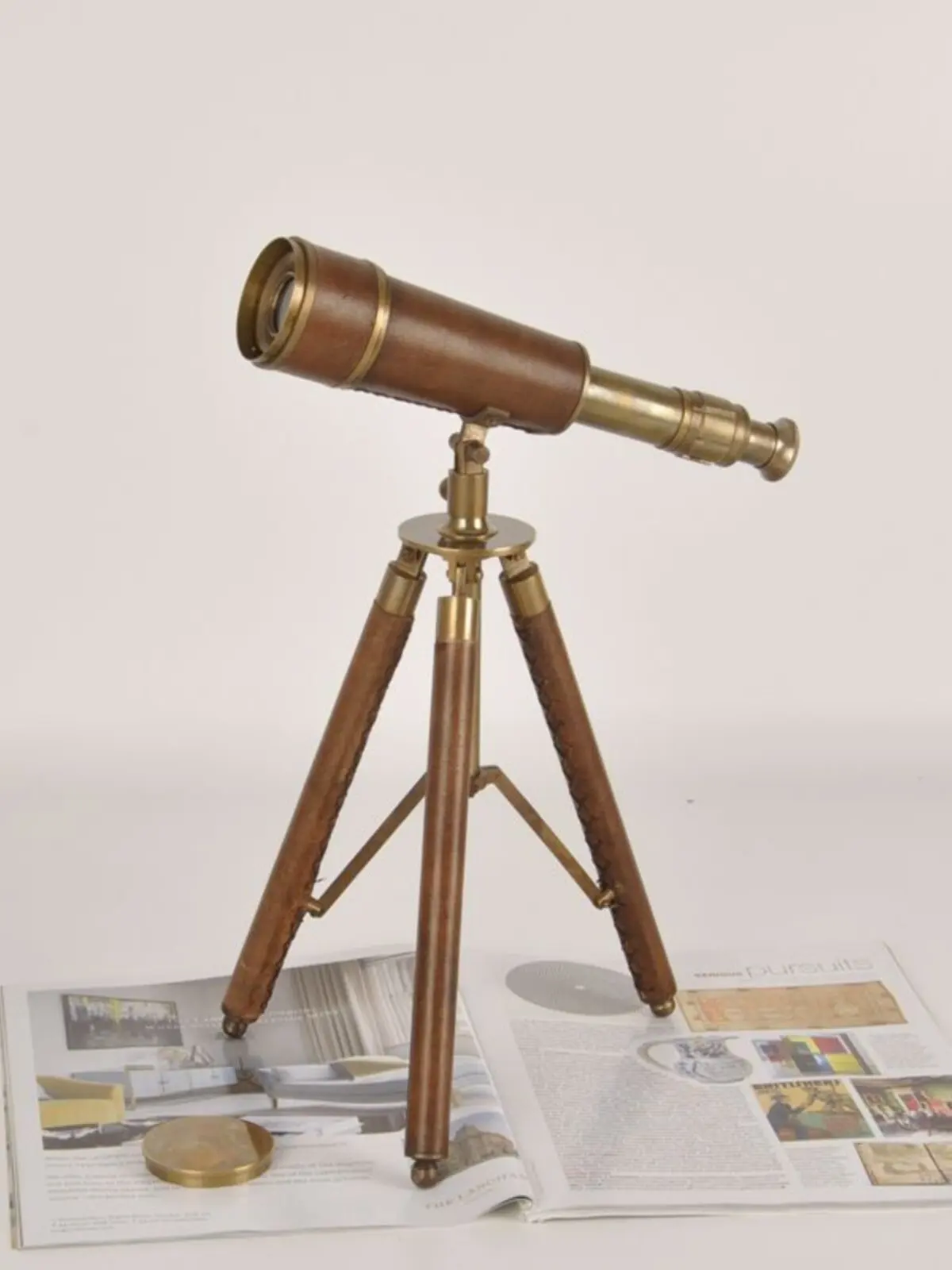India imported American retro brass telescope home decoration model room ornament shelf display props