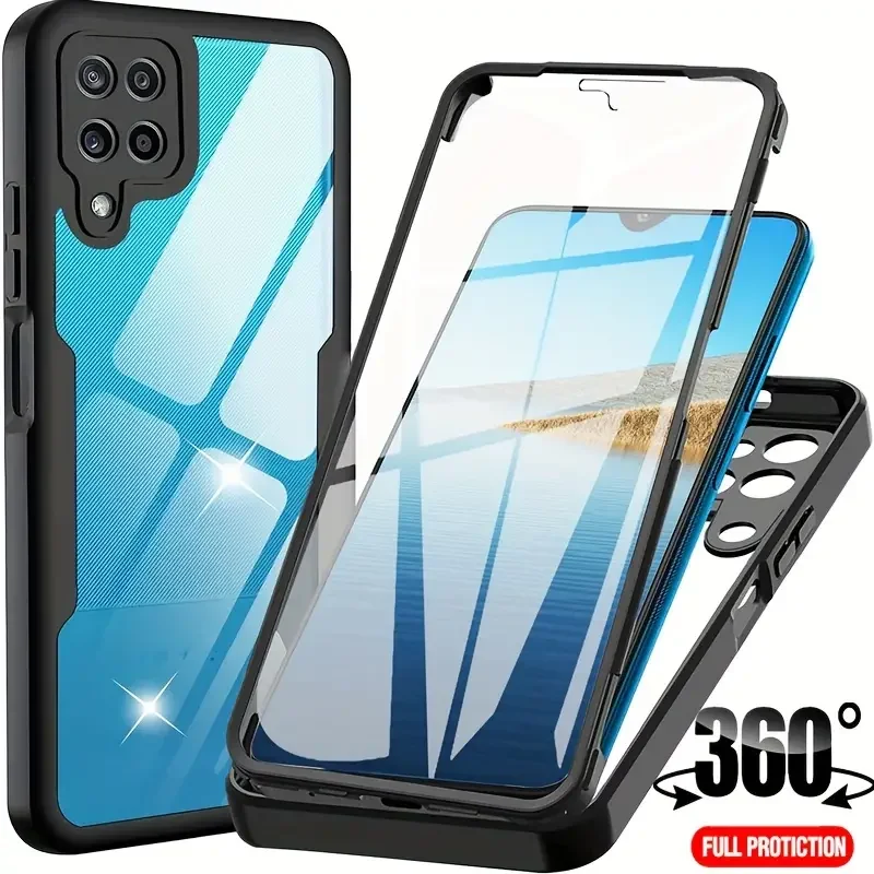 2 In 1 Double-sided Transparent Heavy Duty Protective 360 Degree Case For Samsung Galaxy M52 5G M33 M53 A05 A05S A04S A15 Cover