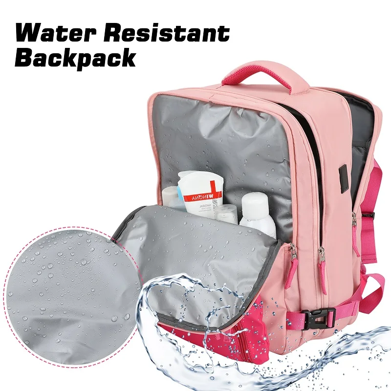 Zaino da viaggio da donna Borsa a tracolla da lavoro per aereo USB per laptop da 17 pollici Borsa da viaggio per studenti in nylon Vendita calda