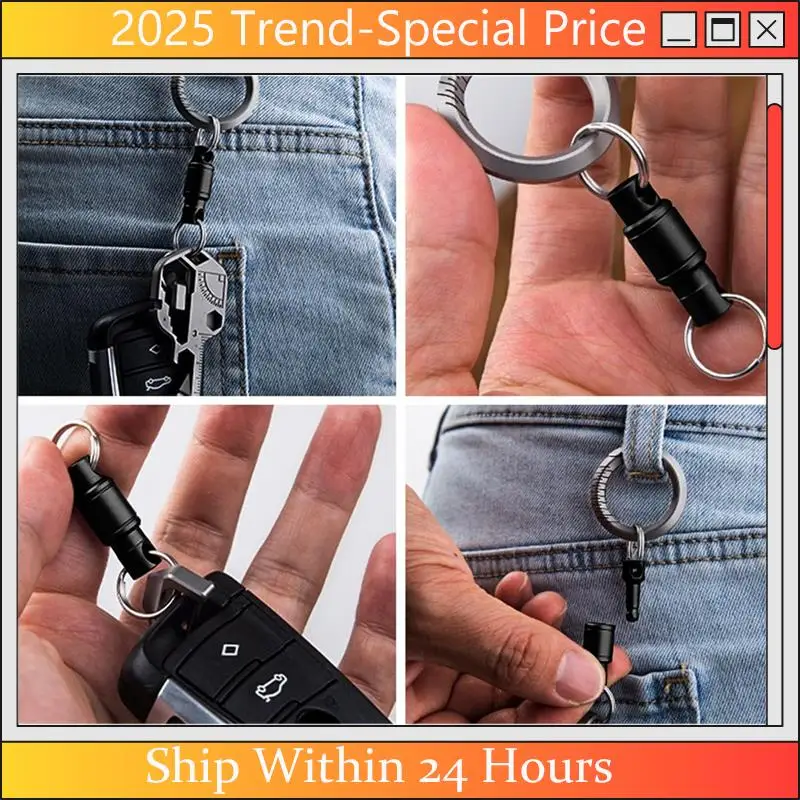 AA64 Titanium Quick Release Detachable Keychain Clip For Men & Women DIY Clip For Home Office
